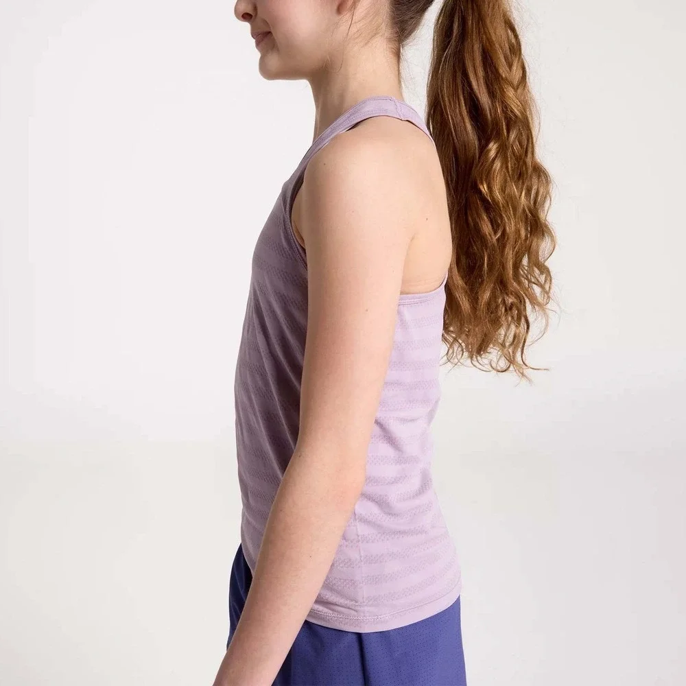 DSG Seamless‎ Mesh Tank Top Lavender Purple Striped Racerback Size XL/ #26481